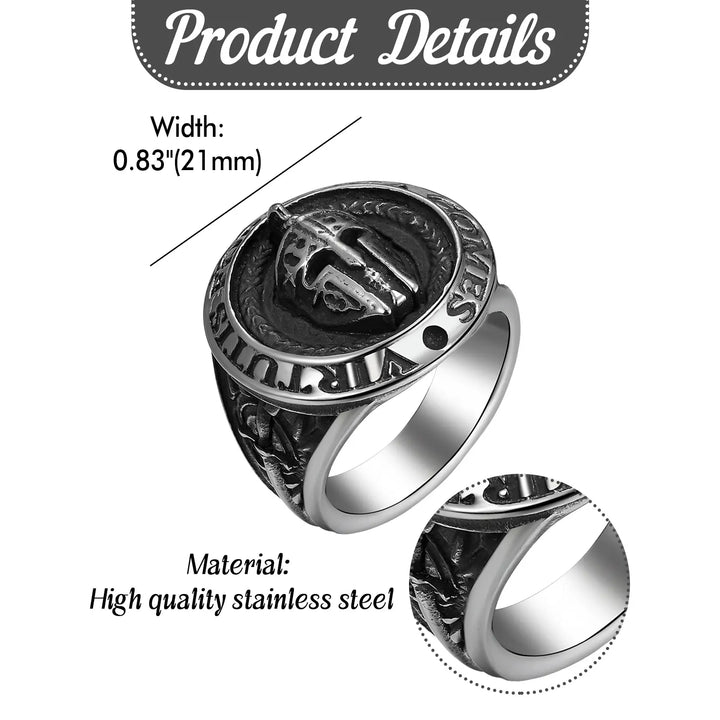 Vintage-style Spartan mask ring