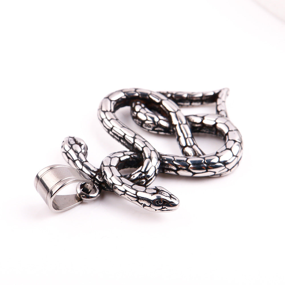 Retro Double Head Snake Pendant