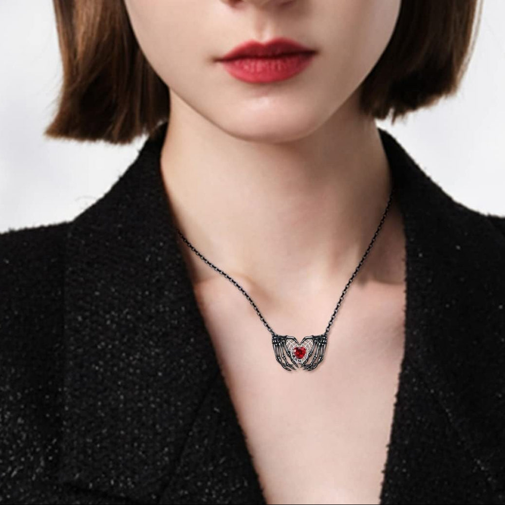 Gothic Heart Claw Necklace