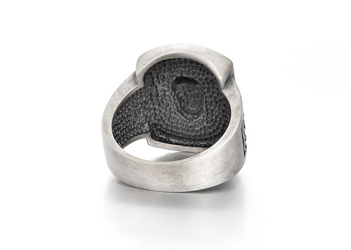 925 Sterling Silver Outlaw Skull Insignia Ring
