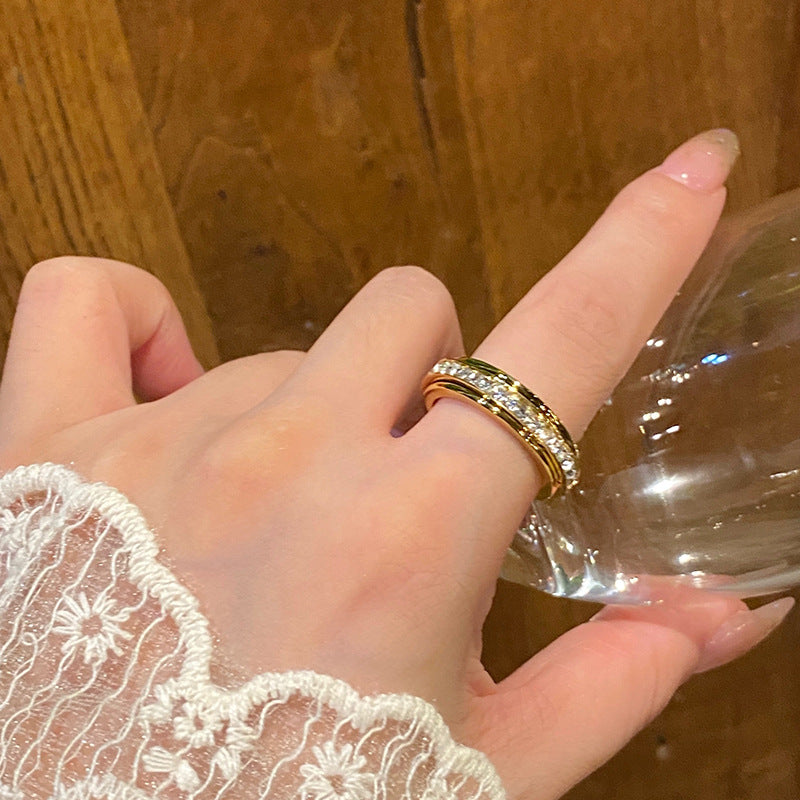 Rotatable diamond ring