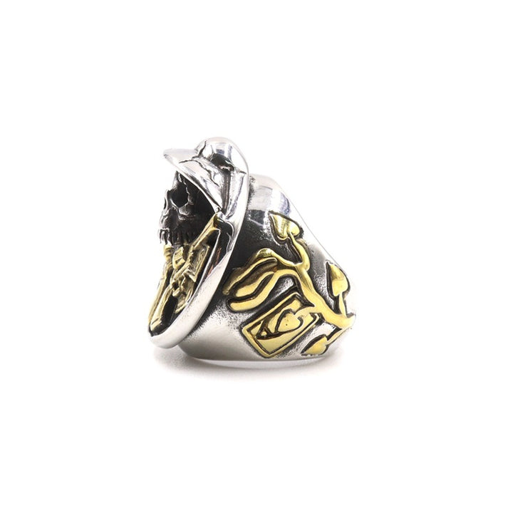 Double Gun Skull Ring