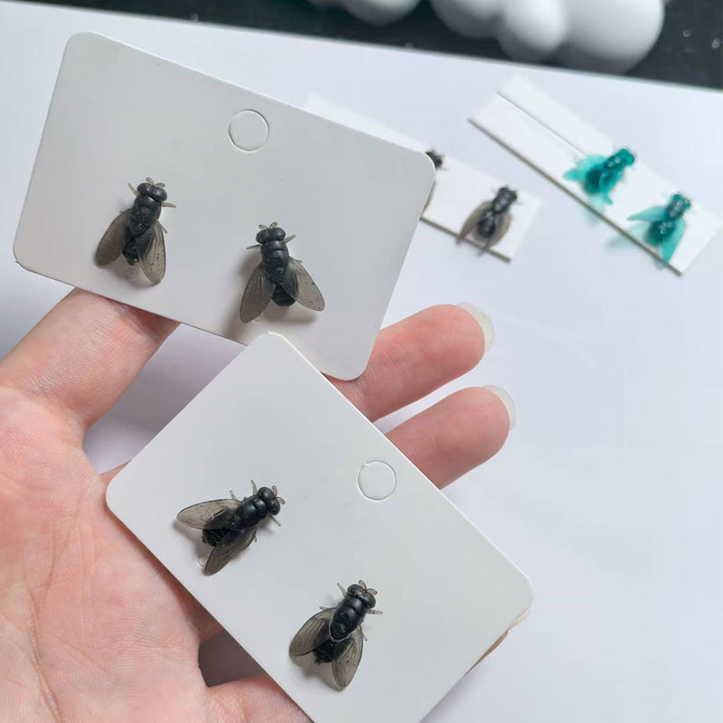 Weird Aesthetic 3D Simulation Fly Bug Stud Earrings