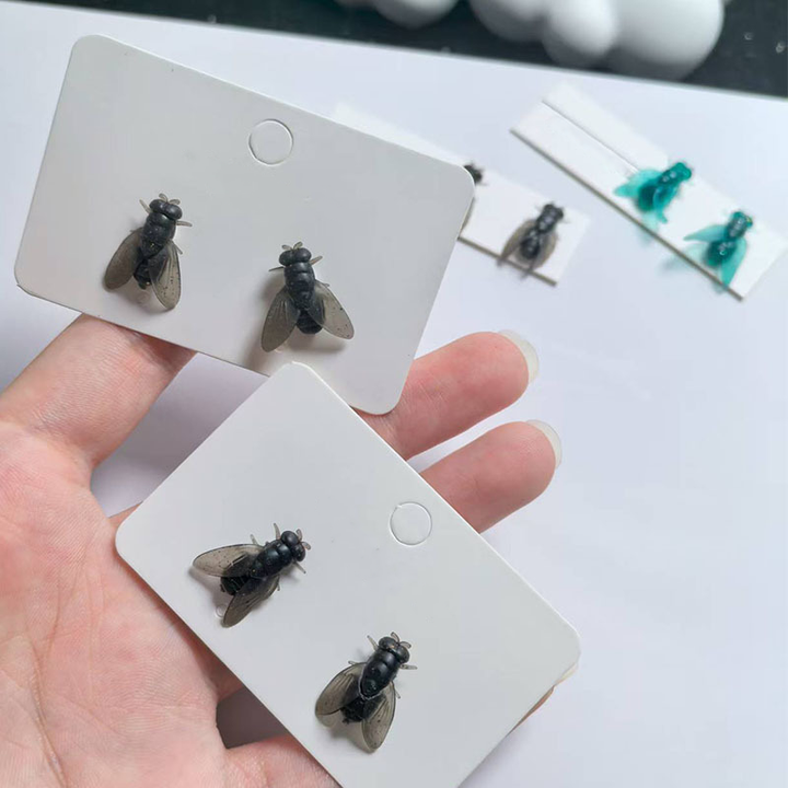 Weird Aesthetic 3D Simulation Fly Bug Stud Earrings