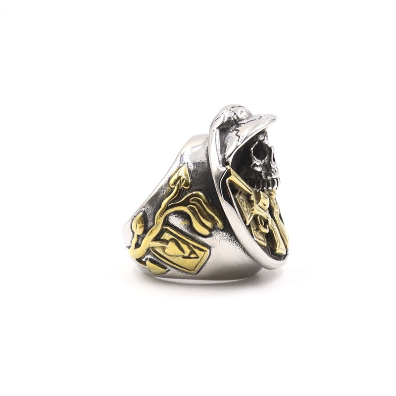 Double Gun Skull Ring