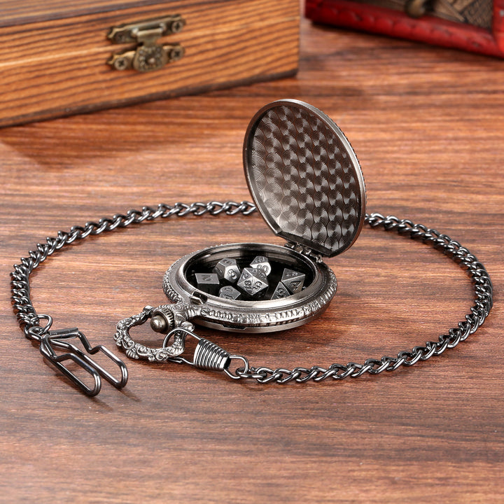 Dragon-Shaped D&amp;D Style Pocket Watch Dice Set 