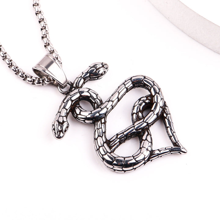 Retro Double Head Snake Pendant