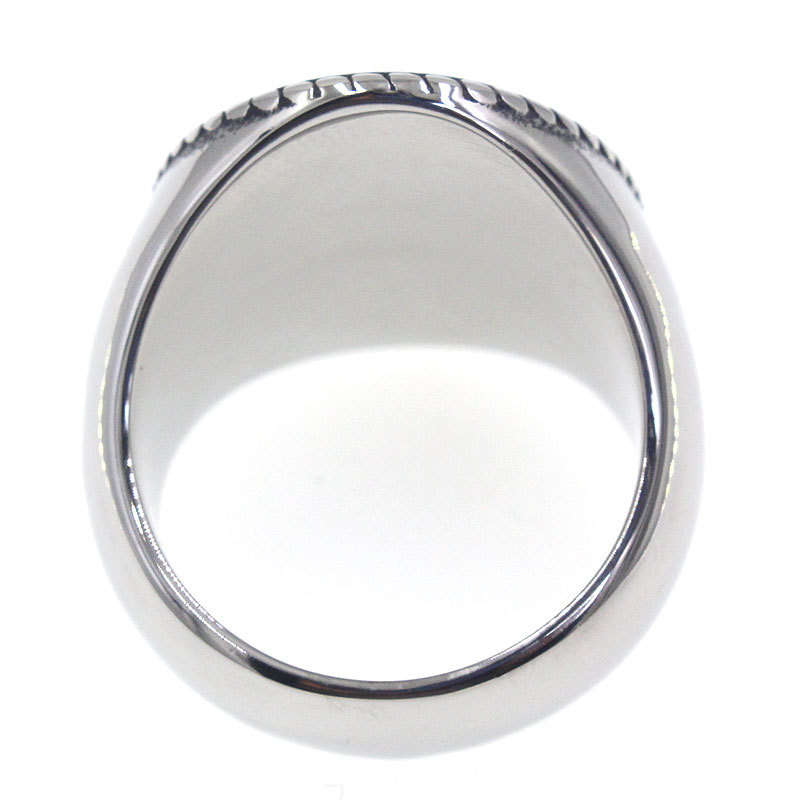 Retro Lightning Crest Biker Statement Ring