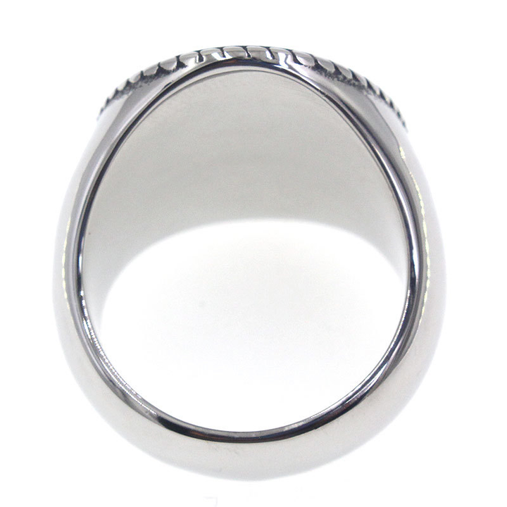 Retro Lightning Crest Biker Statement Ring