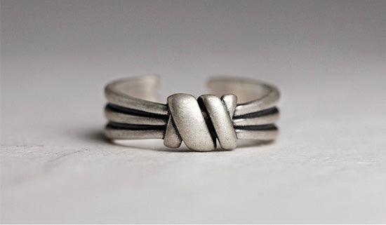 925 Sterling Silver Rope Knot Ring
