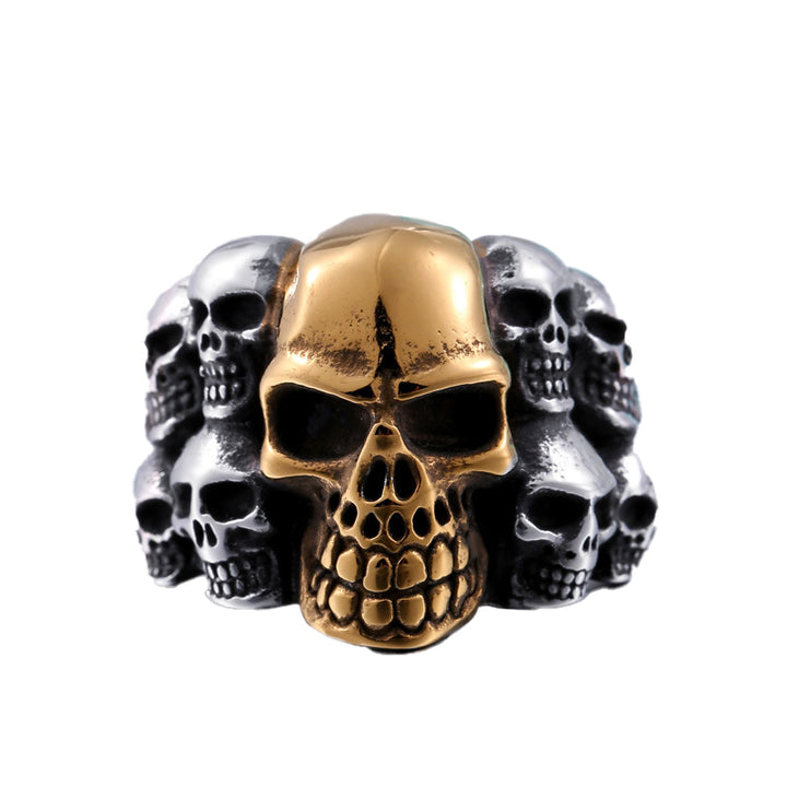 Gothic Multi Skull Stainless Steel Biker Ring
