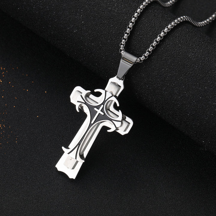 Three-layer cross pendant