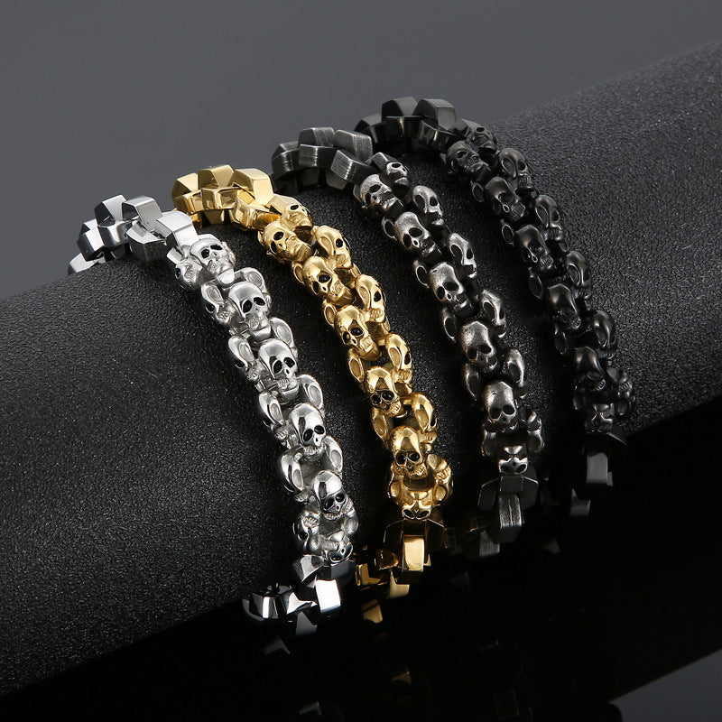 Spliced skull polygon bracelet