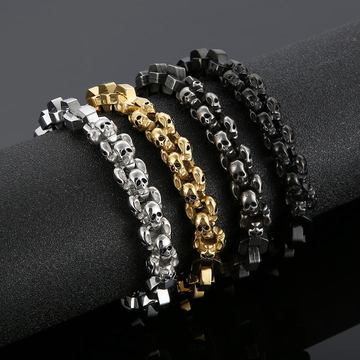 Spliced skull polygon bracelet