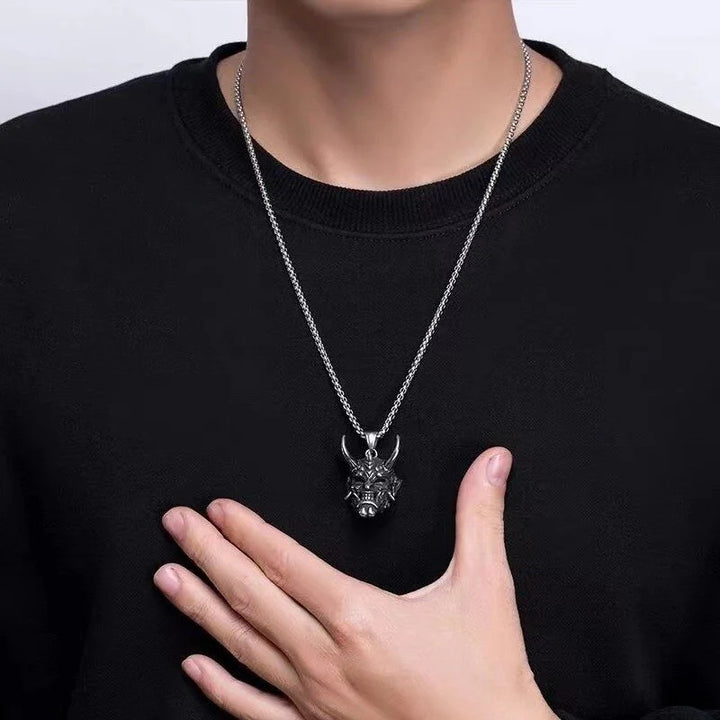 925 Sterling Silver Prajna Mask Necklace