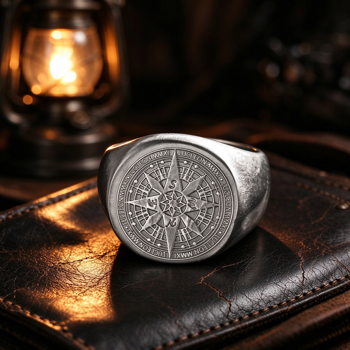 Crafted Compass Stainless Steel Men&