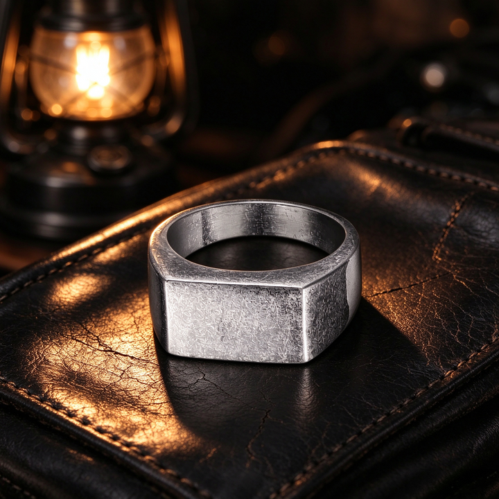 Simple Square Stainless Steel Ring