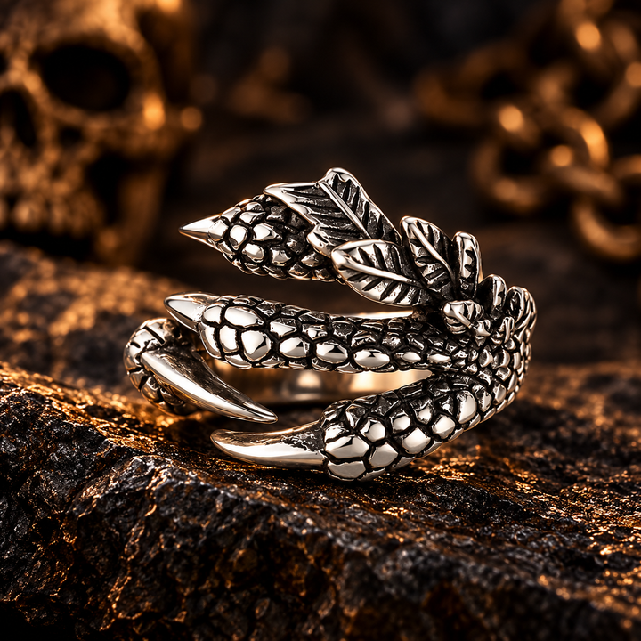 Punk Vintage Dragon Claw Ring