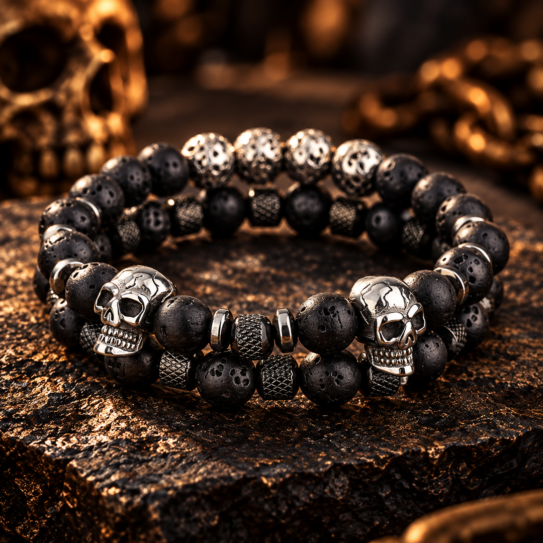 Gothic Skull Beaded Bracelet