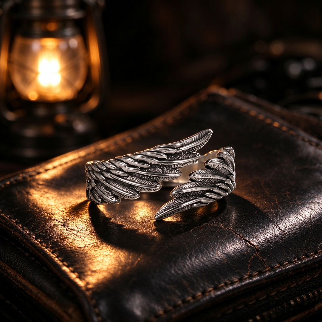Guardian Angel Feather Wing Ring