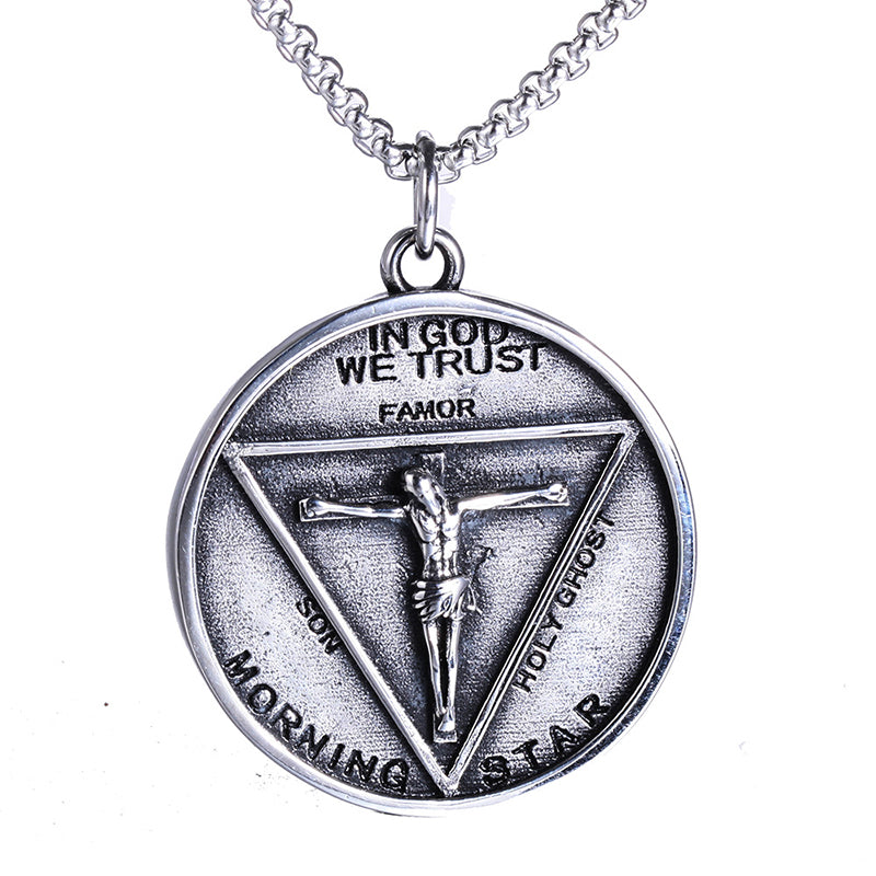 Vintage Jesus Three-pointed Star Pendant