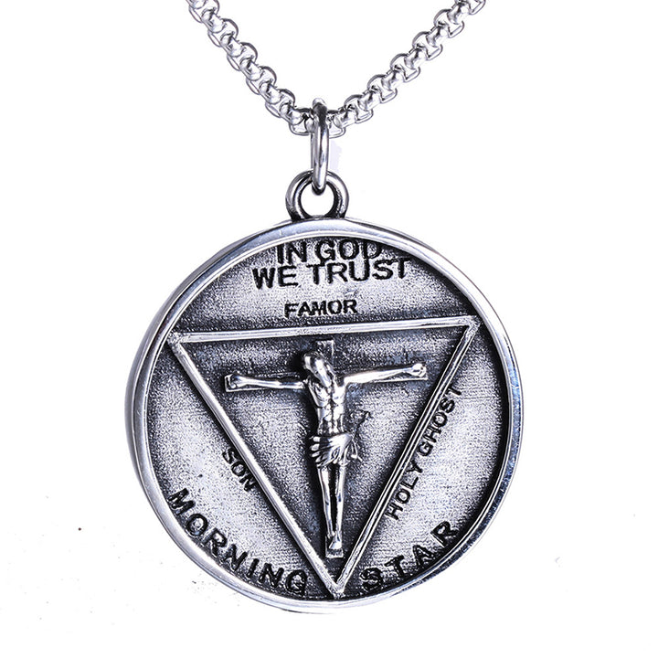 Vintage Jesus Three-pointed Star Pendant