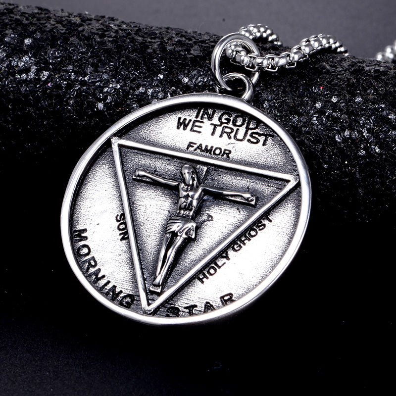 Vintage Jesus Three-pointed Star Pendant