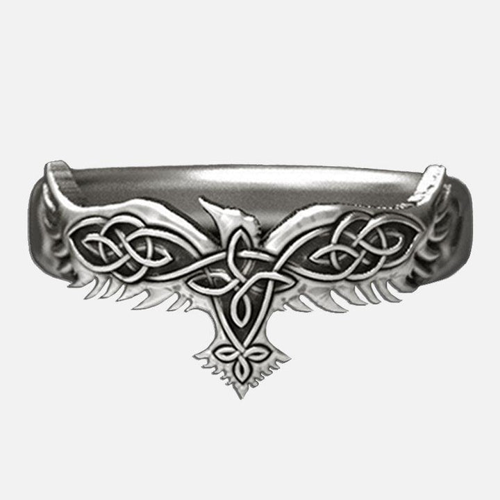 Viking Celtic Knot Raven Ring