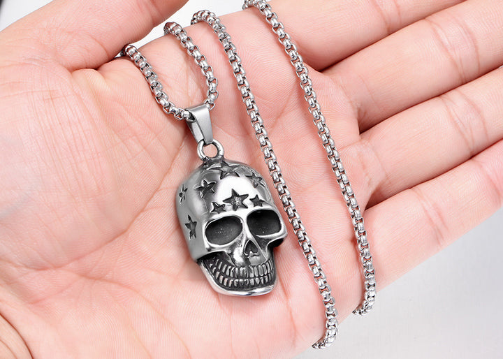 Star-Accented Skull Necklace