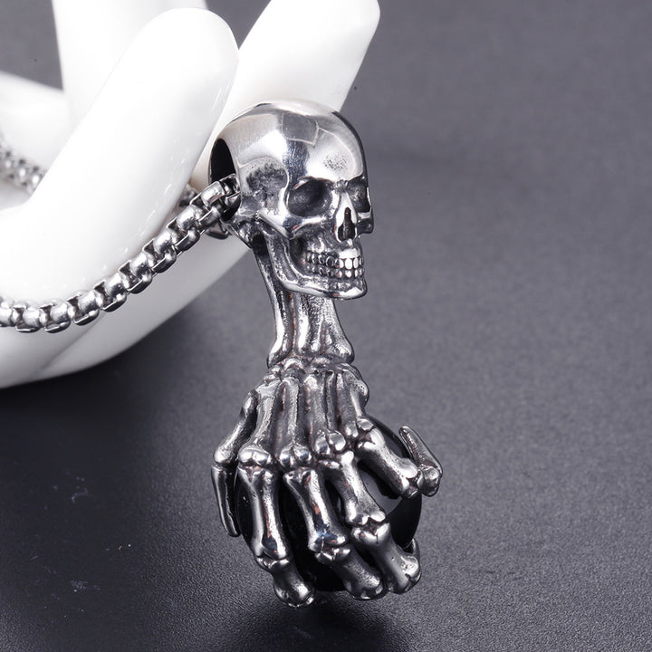 Skull Claw Gem Ball Necklace