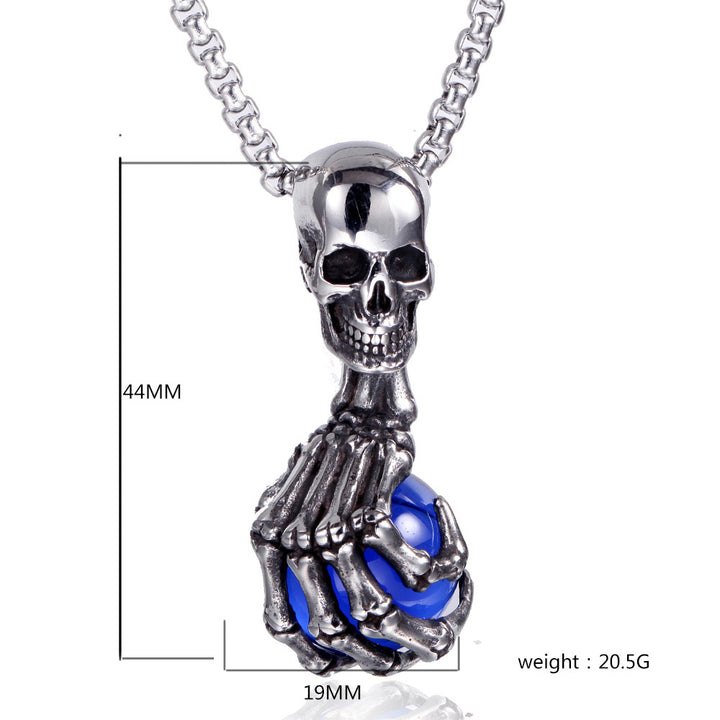 Skull Claw Gem Ball Necklace