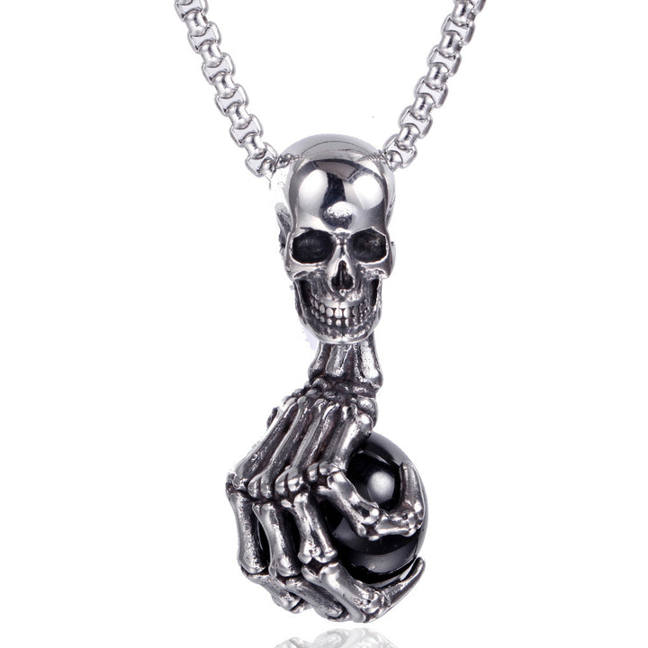 Skull Claw Gem Ball Necklace