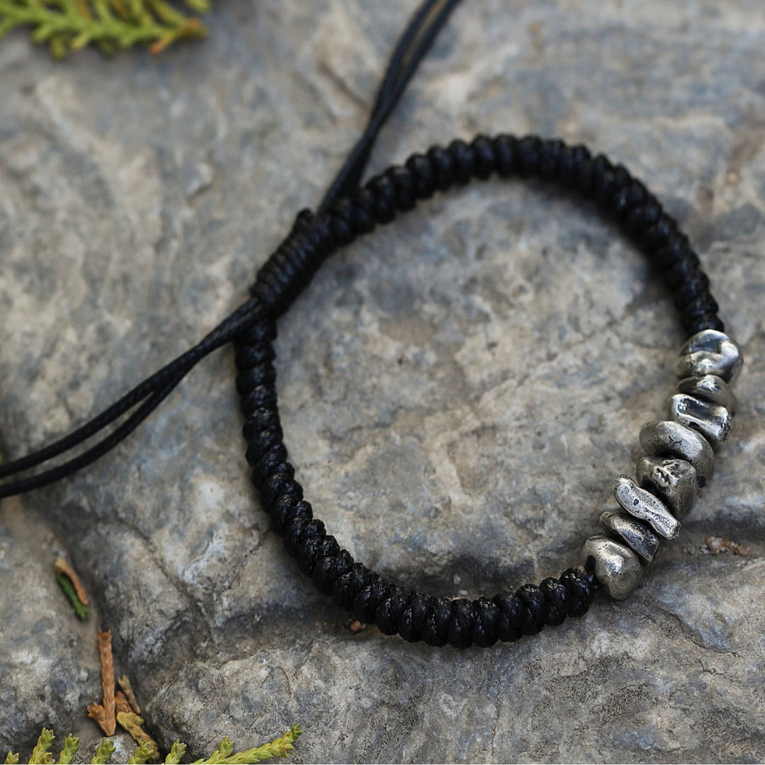 Silver Nugget Paracord Bracelet