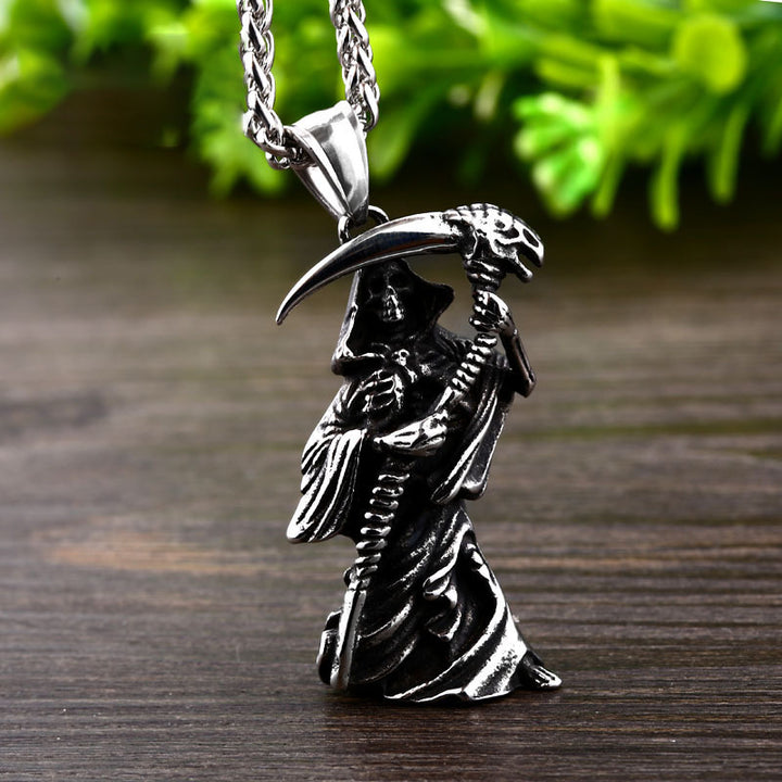 Skull Scythe Death Necklace