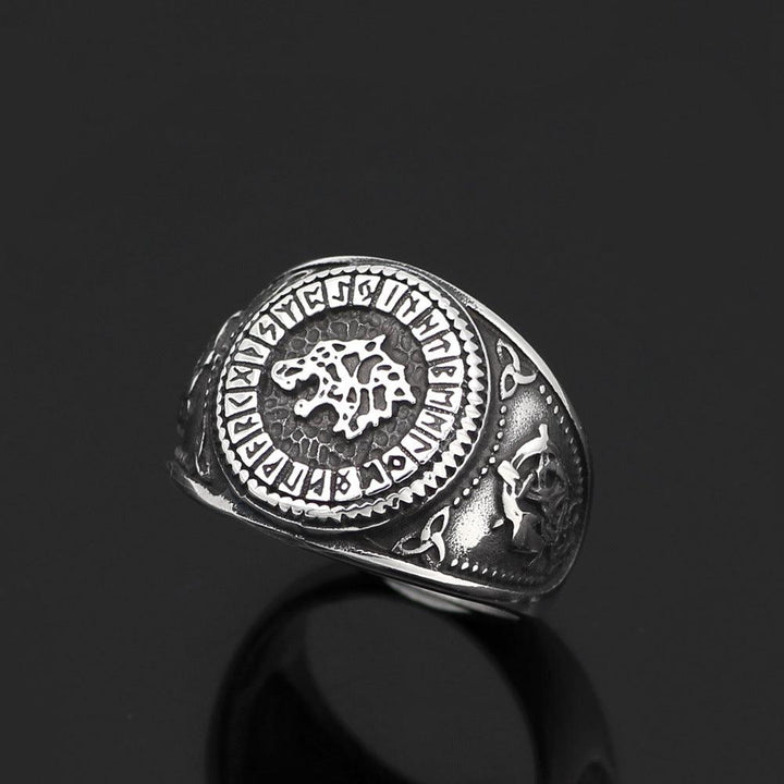 Viking Wolf Head Ring