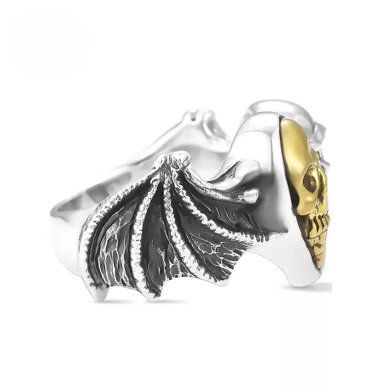 Heart Shaped Double Skull Ring