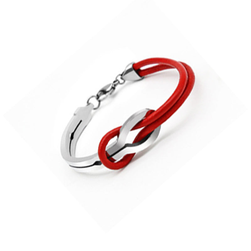 Personalized 925 silver leather cord bracelet