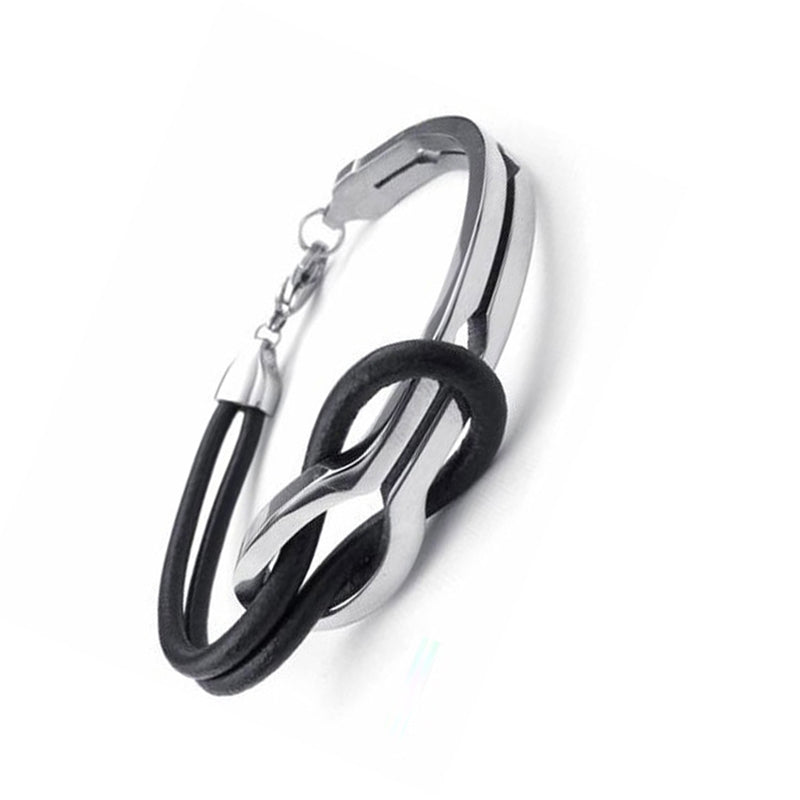 Personalized 925 silver leather cord bracelet