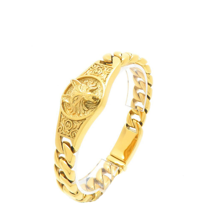 Domineering Wolf King Cuban Bracelet