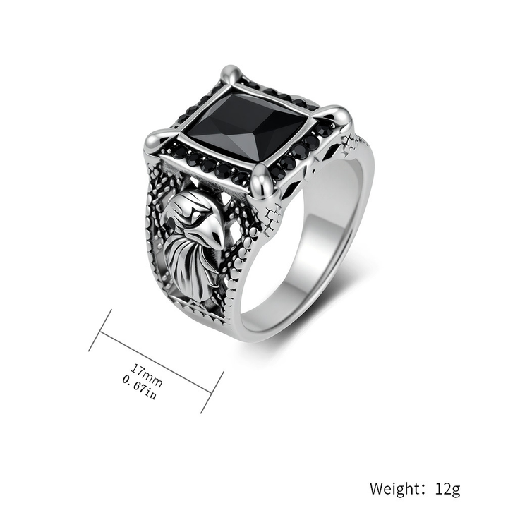 Vintage square black onyx signet ring
