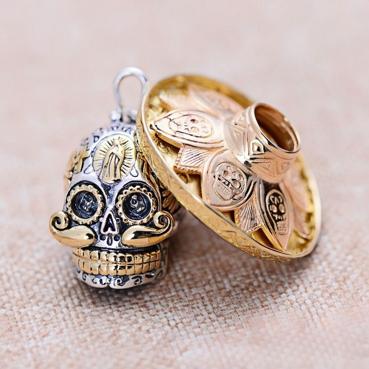 Skull with Hat Necklace