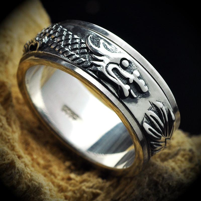 Silver Dragon Rotating Ring