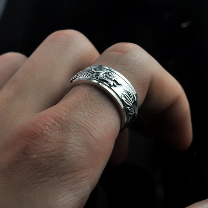 Silver Dragon Rotating Ring