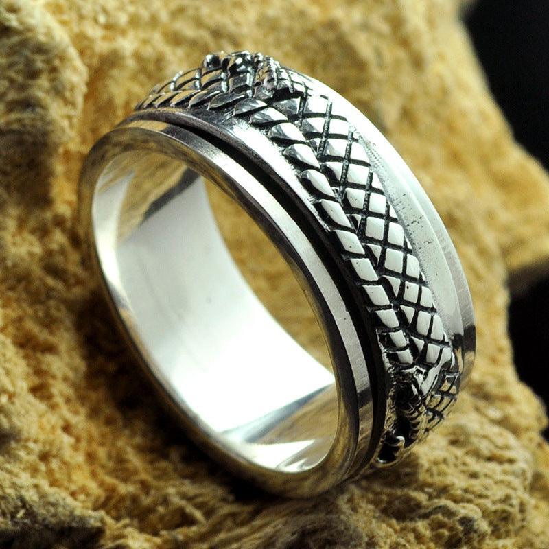 Silver Dragon Rotating Ring