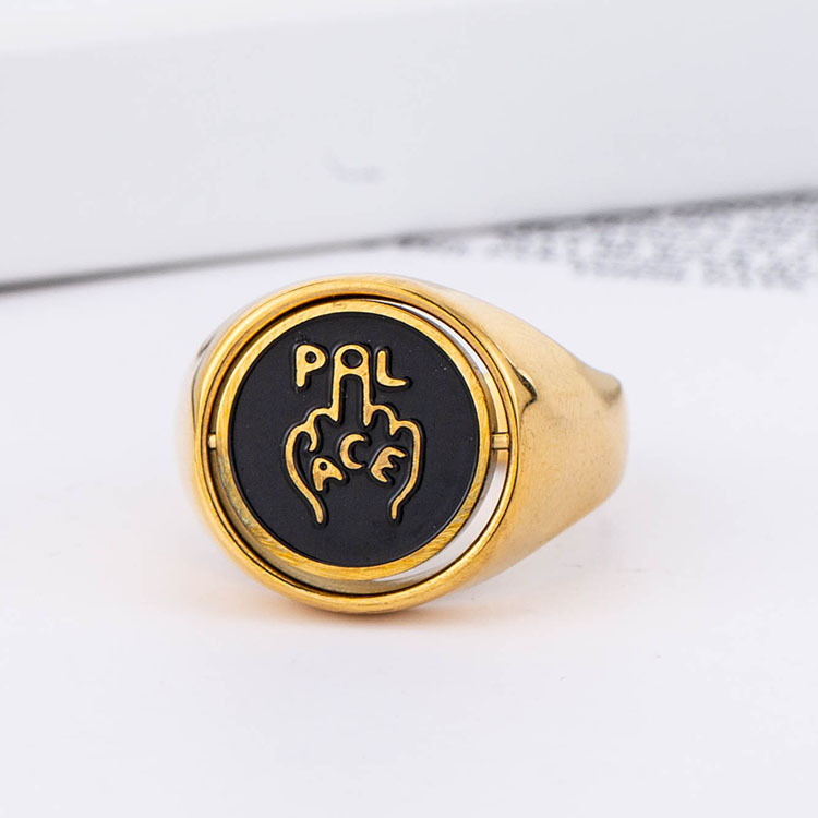 Vintage Rotating Double Face Engraved Signet Ring