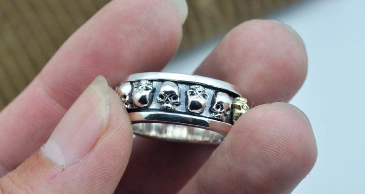 Sterling Silver Skull Spin Ring
