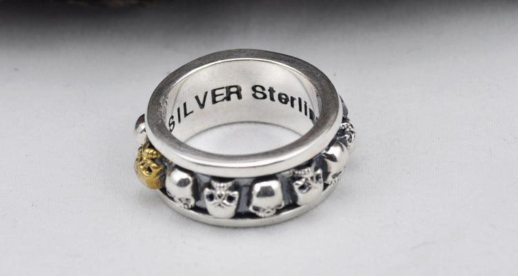 Sterling Silver Skull Spin Ring