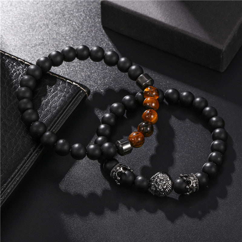 Black Stone Bracelet Set