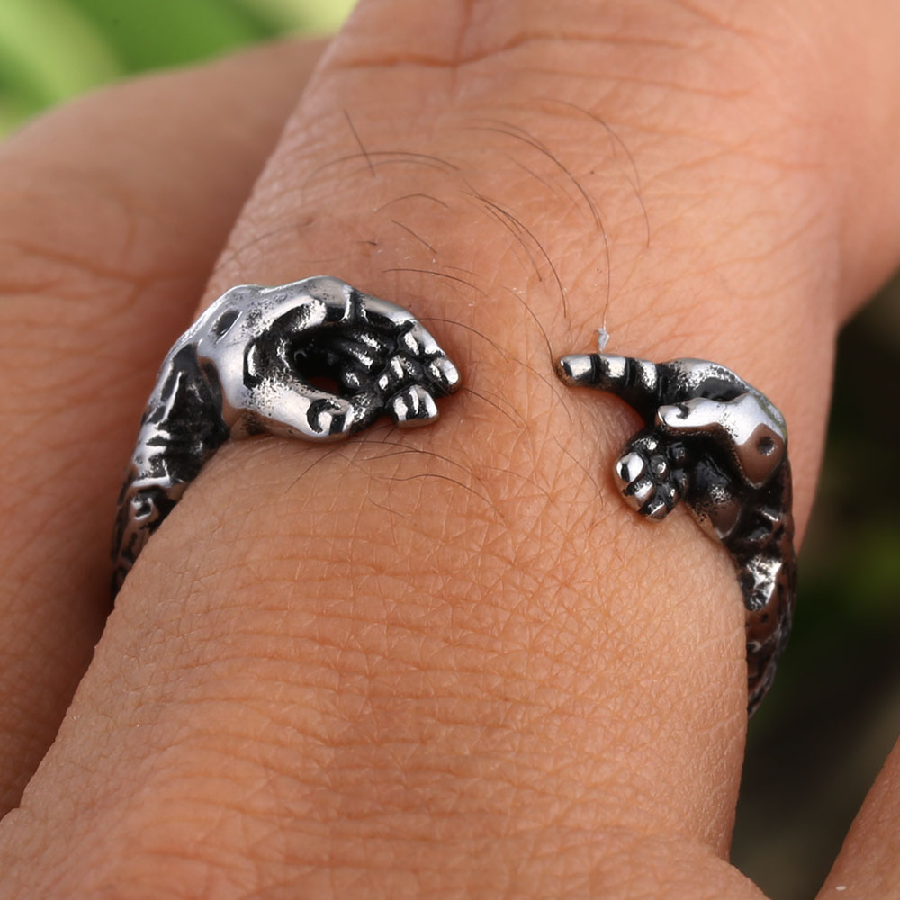 Unique Hand Shape Open Cuff Ring