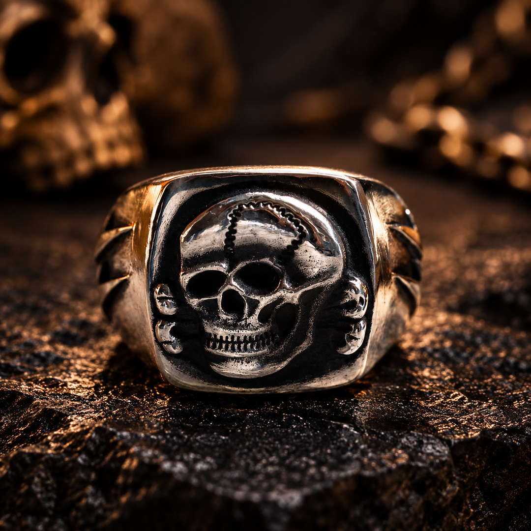 Lightning bolt and skull ring
